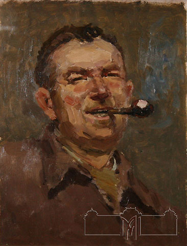 Sevastianov Dimitrie, 1908-1956, Autoportret, 1952 – 1955, ulei, carton, 43 x 33