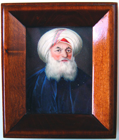 Borovikovskii V. L. (1757-1825). Bătrân în turban. Fildeş, guaşă, acuarelă, 9,3 x 7,3 cm