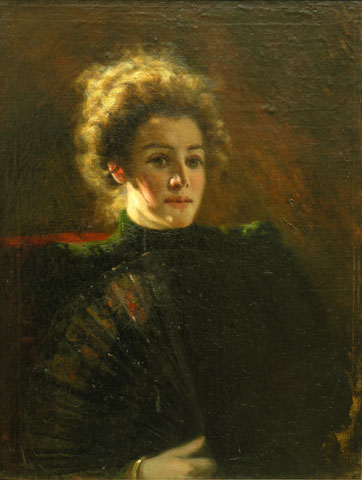 G. G.  Measoedov (1835-1911). Portretul unei necunoscute. Ulei, pânză, 70,8 x 54,2 cm.