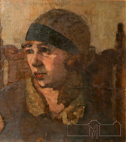 Cogan Şneer, 1875-1940, Portret de model, Ecaterina Grosu 1922 -1923, ulei, hârtie, 51 x 42