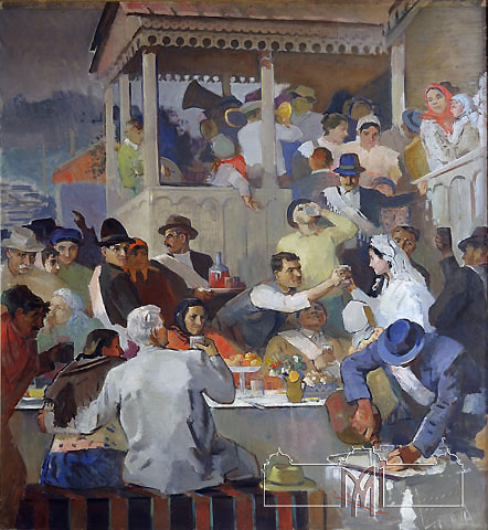 Sainciuc Glebus, 1919-2012, Masa mare, 1960, ulei, pânză, 225 x 230