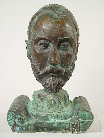 Lazăr Dubinovschi (1910-1982) Portretul arhitectorului Solominov, 1978, bronz, turnare, 45x25x30 cm