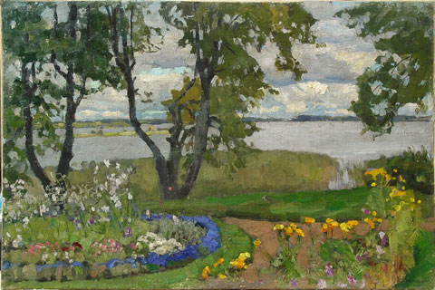 S. Iu. Jukovskii (1873-1944). Parc pe moşie. „Berejok”, 1906. Ulei, pânză, 40 x 59,8 cm.